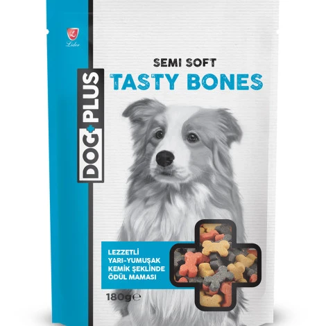 DogPlus Lezzetli Yarı - Yumuşak Kemik Şeklinde Köpek Ödül Maması 180 Gr ürün görseli 1