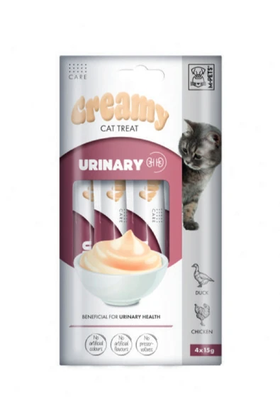 M-PETS URINARY FONKSİYONEL CREAMY KEDİ ÖDÜLÜ 4X15GR ürün görseli 1