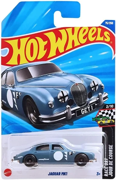 Hot Wheels Jaguar Mk1 (Jbb58) – Race Day Seri 2/10, Koleksiyoner 75/250 – 1:64 Model Araba – Jaguar ürün görseli 1