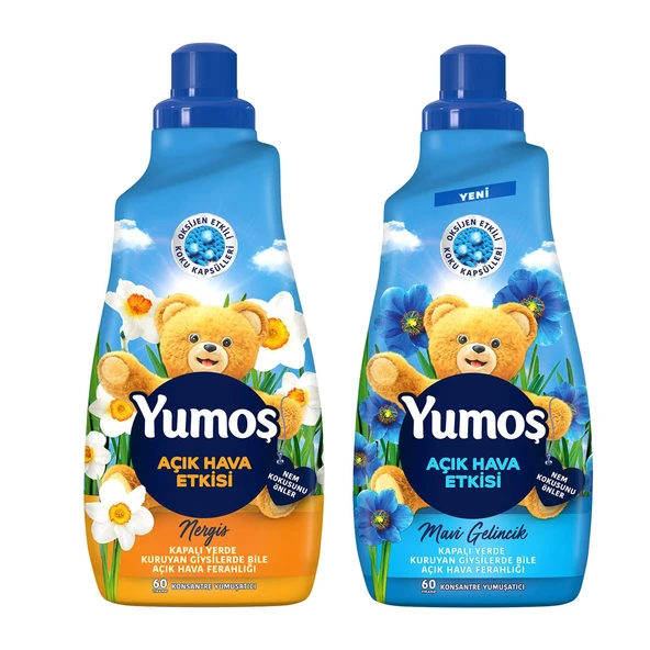 Yumoş Açık Hava Etkisi 1440 ml Nergis ve Mavi Gelincik Kons.Yumuşatıcı 2 li Set ürün görseli 1