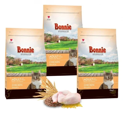 Bonnie Tavuklu Yetişkin Kedi Maması 1,5 Kg x 3 Adet ürün görseli 1