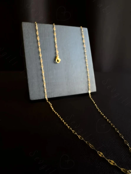 60cm - Gold Lip (Dudak) Zincirli Çelik Bel Takısı - Glorius Serisi ürün görseli 1