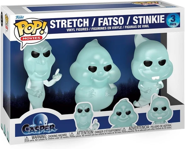 Funko Pop! Filmler: Casper 30. Yıl Dönümü - Streç/Şişko/Stinkie - 3'Lü Paket - Koleksiyon Vinil Figü ürün görseli 1