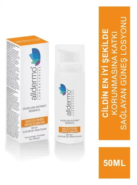 ALLDERMO HASSAS CİLTLER İÇİN GÜNEŞ KORUYUCU YÜZ BAKIM KREMİ SPF50+ 50 ML ürün görseli 1