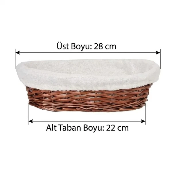 Hasır Bezli Oval Sepet 28 cm (ES-2820) ürün görseli 1