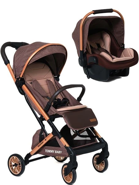 TommyBaby Quantum Kabin Travel Bebek Arabası Kabin Boy Bebek Arabası Pedli Katlanabilir Yağmurluk Hediye ürün görseli 1