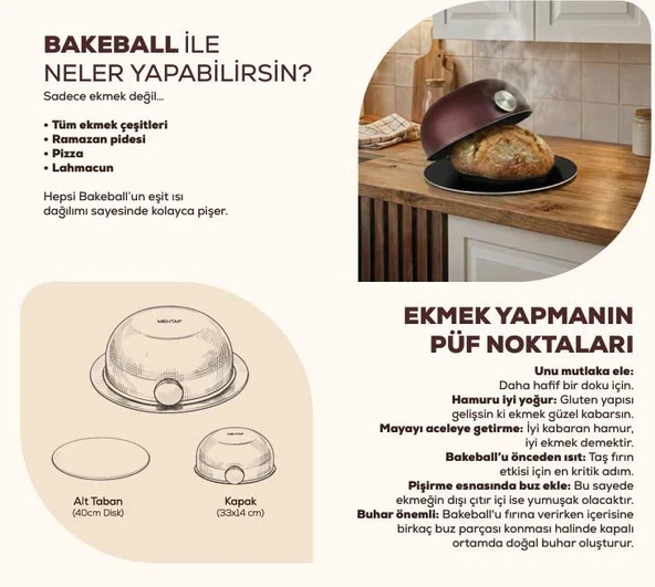 Mehtap Bakeball Ekmek Pişirme Ürünü - Resim 6