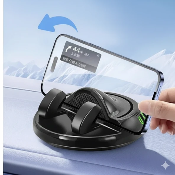 360 derce Dönebilen Yapışkanlı Numaratörlü Araç Telefon Tutucu ürün görseli 1