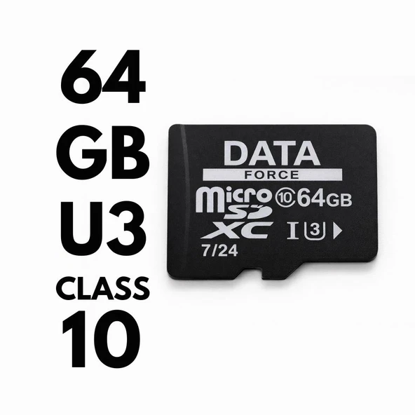 DATAFORCE 64GB U3 HAFIZA KARTI 7/24 ürün görseli 1