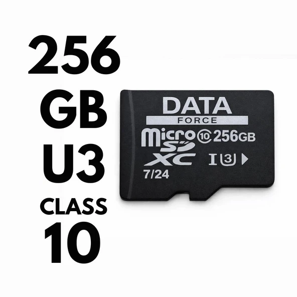 DATAFORCE 256GB U3 HAFIZA KARTI 7/24 ürün görseli 1