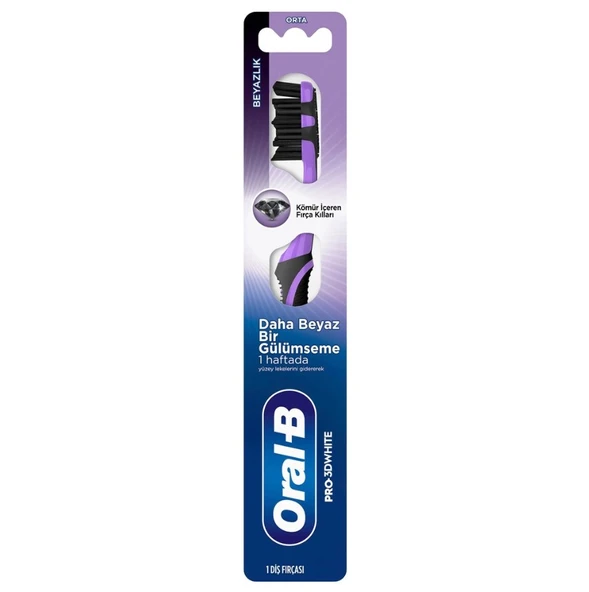 Oral-B Pro-3D White Kömürlü Beyazlık Diş Fırçası Orta ürün görseli 1