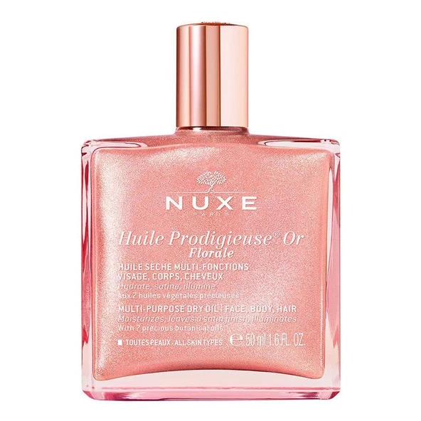 Nuxe Huile Prodigieuse OR Pembe Parıltılı Çiçeksi Çok Amaçlı Kuru Yağ 50 ml ürün görseli 1