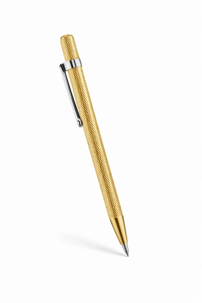 (1 Adet) Karbür Uçlu Metal Çizim Kalemi Altın Sarısı 14 cm Profesyonel Çizici Mermer Ahşap Metal ürün görseli 1