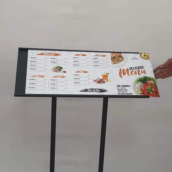 Restoran Önü Metal Menü Panosu 3xA4 - Resim 3