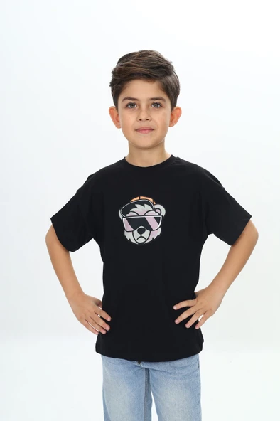 Toontoy Erkek Çocuk Baskılı Bisiklet Yaka Kısa Kollu Tişört ürün görseli 1