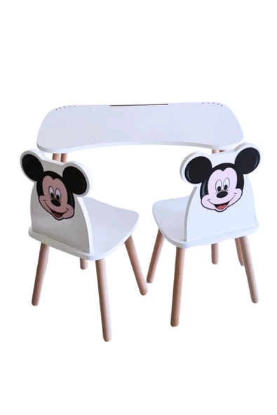 LİVA AHŞAP Çocuk Aktivite 1 Masa 2 Sandalye Takımı 4-12 Yaş Mickey Mouse ürün görseli 1