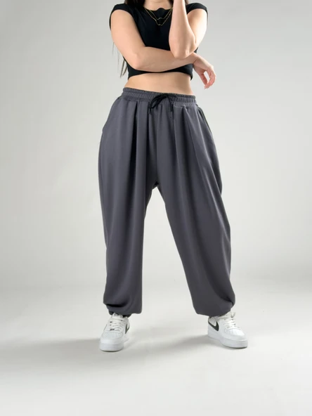 Pileli Füme Kadın Jogger Pantolon COC2844 ürün görseli 1