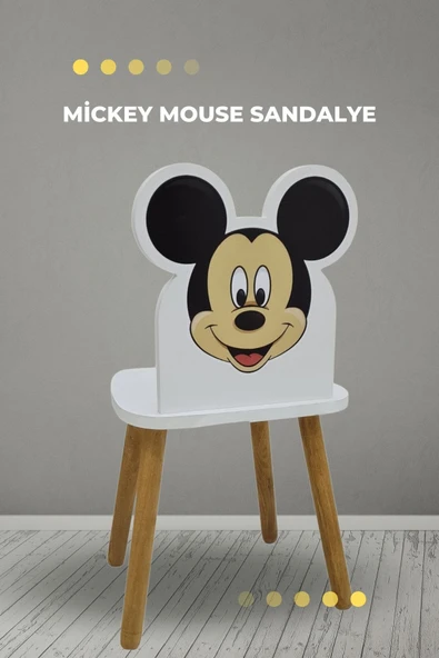 LİVA AHŞAP Çocuk Aktivite Sandalyesi 4-12 Yaş Mickey Muose ürün görseli 1