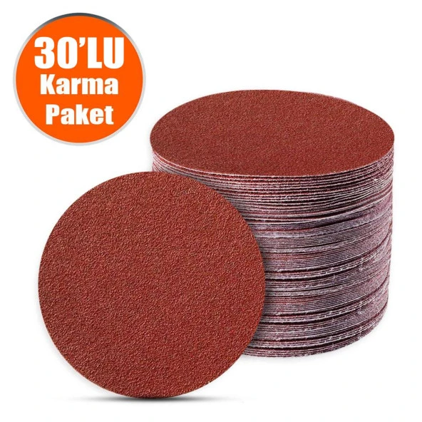30 Adet Cırt Zımpara 125 mm Spiral Avuç Taşlama (Karma Paket) ürün görseli 1