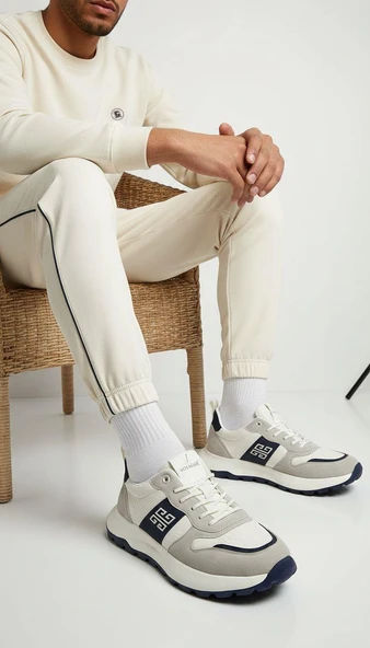 Voyager E435 Krem Erkek Deri Günlük Sneaker ürün görseli 1