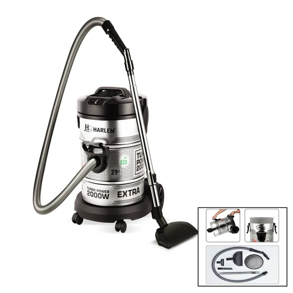 TORBASIZ - KURU VAKUMLU - METAL KASA ELEKTRİKLİ SÜPÜRGE 21LT - 2850W HSV-622DVC (5433) ürün görseli 1