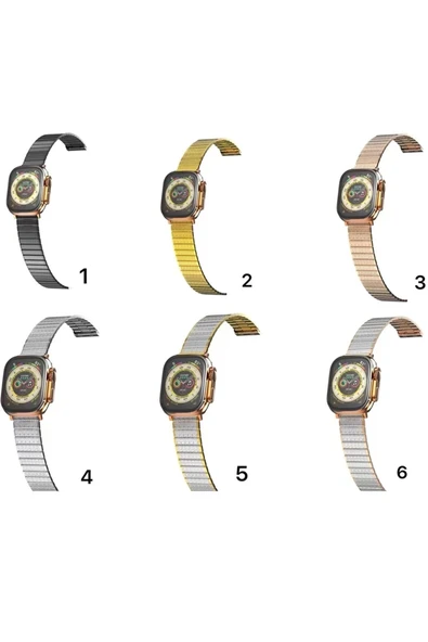 Apple Watch 42mm Made Metal Kordon - Gümüş-Gold ürün görseli 1