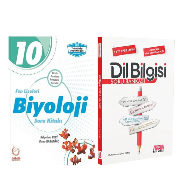 Palme Yayınları 10.Sınıf Fen Liseleri Biyoloji ve AKM Dil Bilgisi Soru Bankası Seti 2 Kitap ürün görseli 1