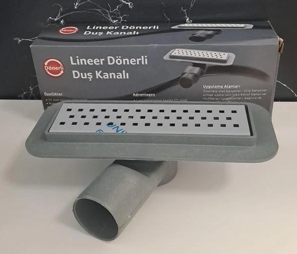 DUŞ KANALI ETEKLİ 20cm X Ø50 DÖNERLİ - EKO ürün görseli 1