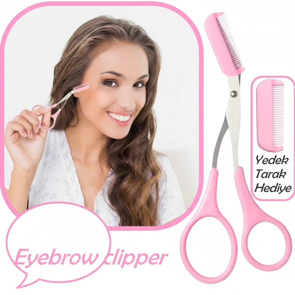 Eyebrow Clipper Kadın Kaş Kesme Makası Pratik Kaş Düzeltici Makası Kaş Düzeltici Makas Yedek Taraklı ürün görseli 1