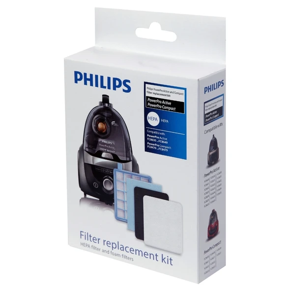 Philips PowerPro Compact FC8475/01 Uyumlu FC8058/01 Filtre Seti - Orijinal Kutulu - Versiyon 2 ürün görseli 1