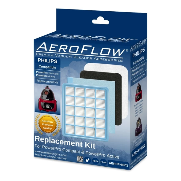 AeroFlow® Philips PowerPro Active FC9522/09 Uyumlu FC8058/01 Filtre Seti ürün görseli 1