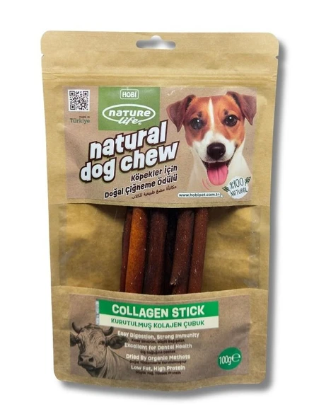 Naturelife Kurutulmuş Kolajen Çubuk Köpek Çiğneme Ödülü 100 gr ürün görseli 1