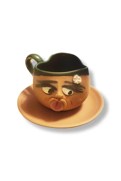 çömlek diyarı TOPRAK KALPLİ FİNCAN EMOJİ KADIN ürün görseli 1