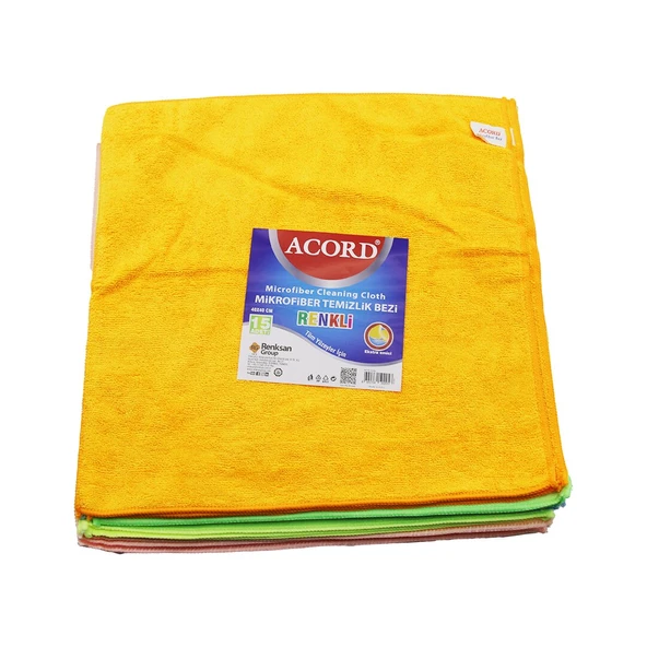15 ADET ACORD KOD-536 DÖKME 40X40CM RENKLİ MİKROFİBER TEMİZLİK BEZİ EKSTRA EMİCİ TÜM YÜZEYLER İÇİN (5433) ürün görseli 1