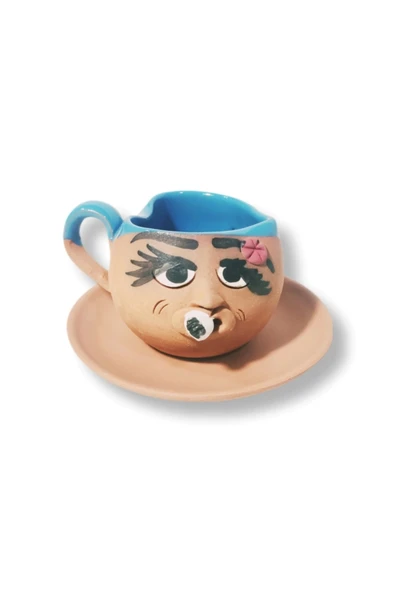 çömlek diyarı TOPRAK KALPLİ FİNCAN EMOJİ KADIN ürün görseli 1