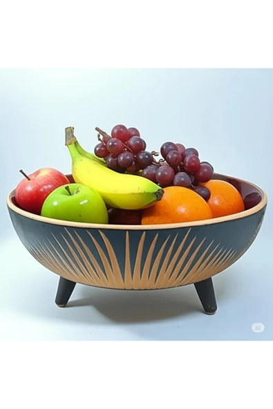 çömlek diyarı DEKORATİF AYAKLI KASE 30CM - Resim 3
