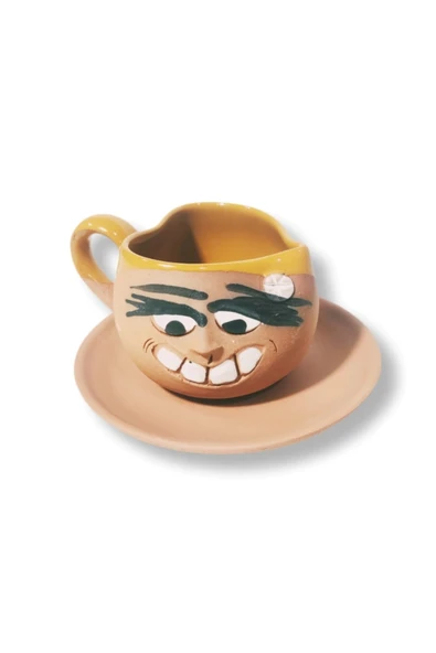 çömlek diyarı TOPRAK KALPLİ FİNCAN EMOJİ KADIN ürün görseli 1