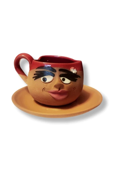 çömlek diyarı TOPRAK KALPLİ FİNCAN EMOJİ KADIN ürün görseli 1