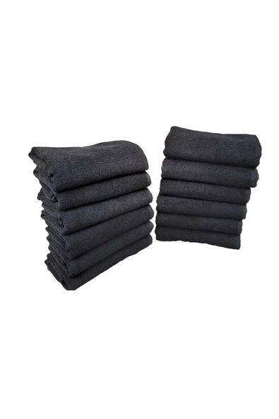 12li Paket Boya Tutmayan Mikrofiber El Yüz Spor Kuaför Havlusu 50X90 Cm ürün görseli 1