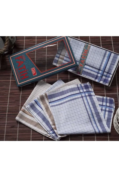 Fatih Kutulu 40x40 cm Düzine 12 Adet Kumaş Mendil FM 04 ürün görseli 1