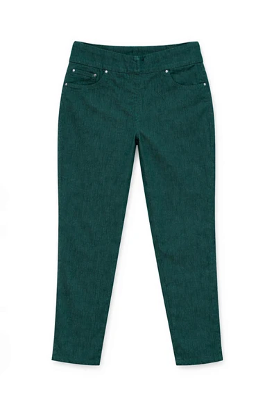 Kadın Koyu Yeşil Likralı Esnek Tayt Jean Pantolon ürün görseli 1