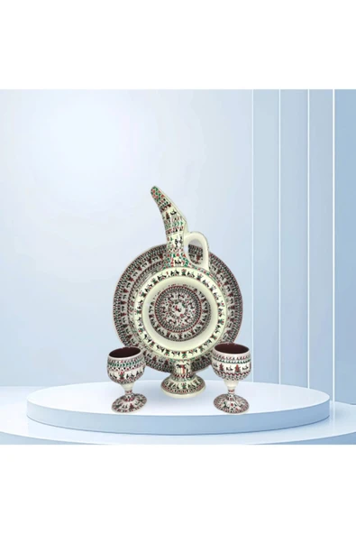 çömlek diyarı FOSFORLU HALKALI HİTİT SETİ 25CM - Resim 4