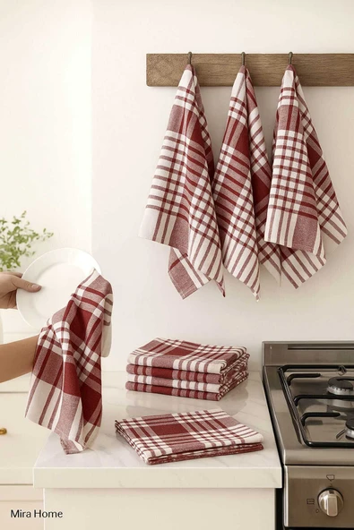 10 lu Lüks Bulaşık Kurulama Bezi ve Mutfak Peçetesi 50x70 Cm Daily Bordo ürün görseli 1