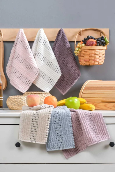 6’lı Soft Touch Mutfak Pamuklu Havlu Seti 30x50 cm ürün görseli 1