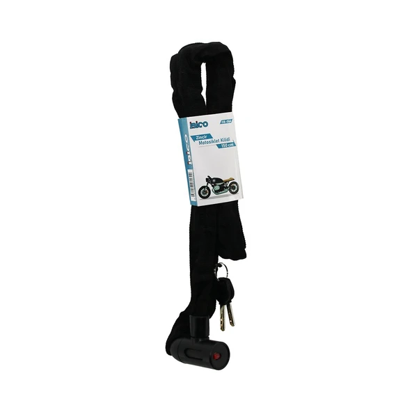 ZİNCİRLİ ANAHTARLI  MOTOR - BİSİKLET KİLİT BEZ KILIFLI AÇ-KAPA KİLİT KAPAK 150CM (5433) ürün görseli 1