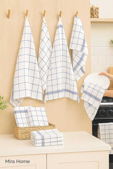 10 lu Lüks Bulaşık Kurulama Bezi ve Mutfak Peçetesi 50x70 Cm Daily Beyaz ürün görseli 1