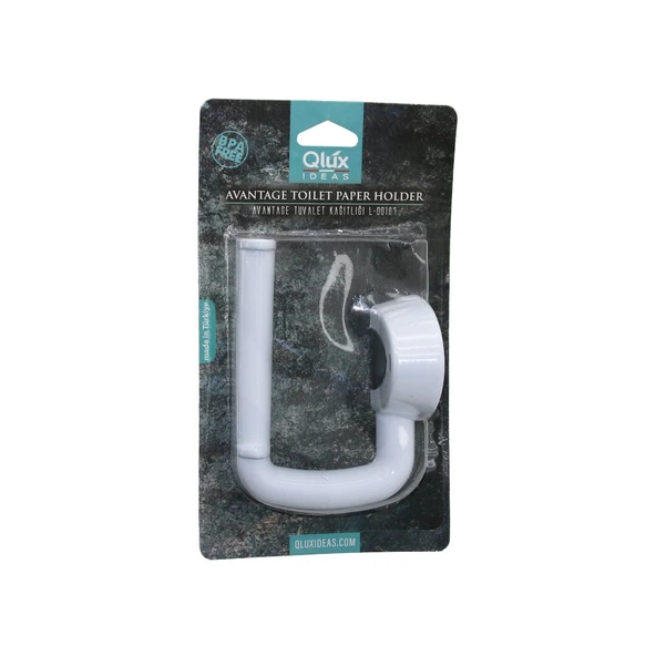 QLUX L-00107 AVANTAGE TUVALET KAĞITLIK  BEYAZ PLASTİK   YAPIŞKANLI - VİDALI MONTAJ (5433) ürün görseli 1