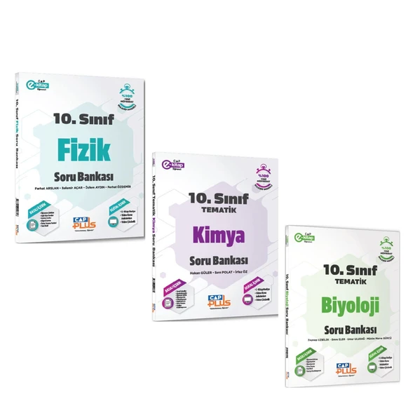Çap Yayınları 10. Sınıf Fizik Kimya ve Biyoloji Soru Bankası Seti 3 Kitap ürün görseli 1