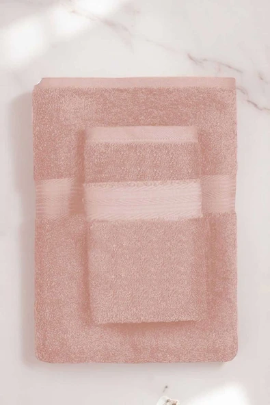 2 Parça Battal Lüks Premium Banyo Spa Havlu Takımı 90x170 Cm Somon ürün görseli 1