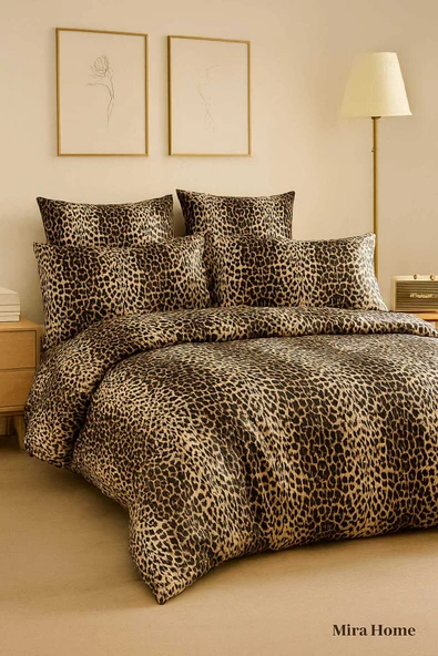 Çift Kişilik Pamuklu Nevresim Takımı Wild Leopard ürün görseli 1